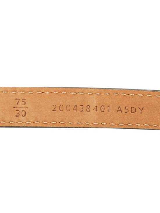 Fendi IS Logo Reversible Belt 75 30 Black Gold Leather